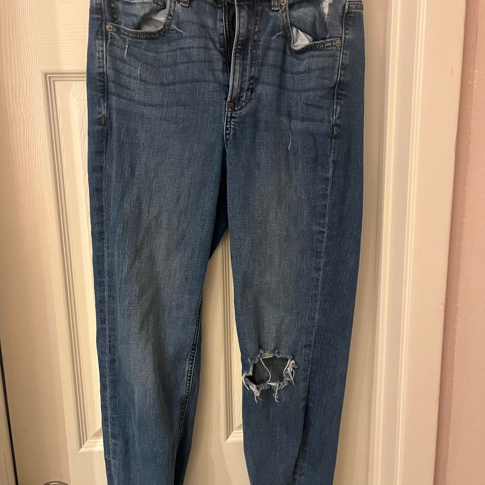 Express Blue Boyfriend Jeans Distressed Casual